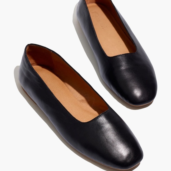 Madewell Black Leather Flats - Picture 1 of 7